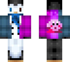 multi-coloured eyed penguin with blue and pink jumper 1 layer 4px