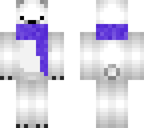 polar bear with a purpur (purple) scarf