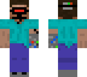steve with an mask and prothese