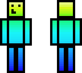 yellow to green to blue with black border and smile, better