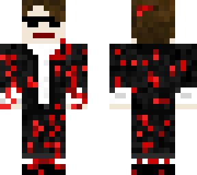 black suit killer with sunglasses and blood