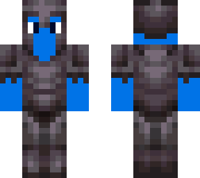 blue person in full netherite