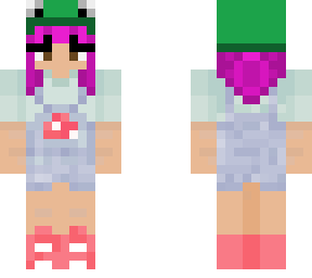 frog x mushroom pink hair girl