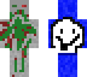 body: black and white scarves. outer: grass nether and stone camo