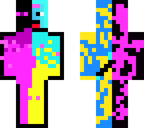 cruppted enderman/cool cyan yellow