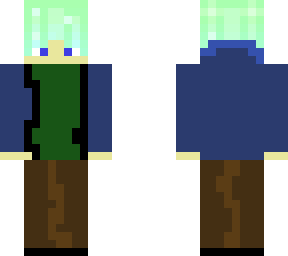 green haired man