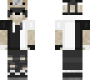 raccoonme short  hudie black and white