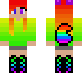 rainbow wolf bunny girl