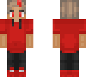 red purpled with dyed hair and shorter sleeves