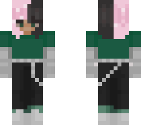 skater girl edit with short pink half dye hair
