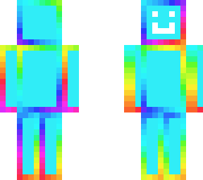 turquoise rgb skin with false face.