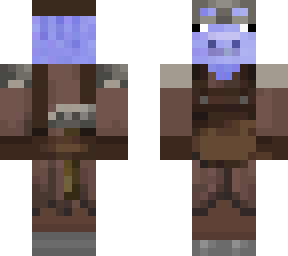 backwards blue pig
