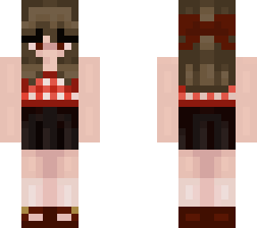 belle | short brown hair red outfit with cute bow