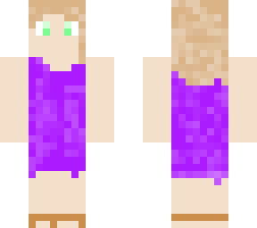chica con vestido morado
