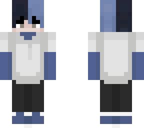 half blue half black boy