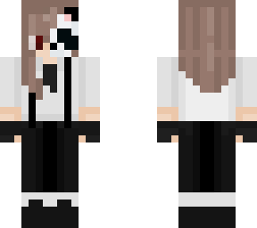 suit girl half mask panda