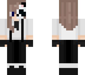 suit girl half mask panda