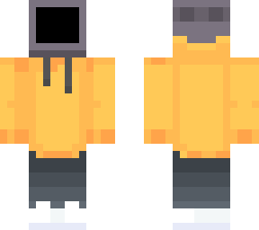 tvhead with yellow hoodie