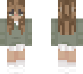 brunette with sage sweater ~