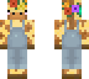 giraffe skin with overalls and flower crown