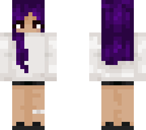 me with long purple hair in a white sweater and a bandaid