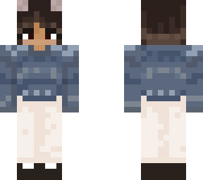 my skin with brown hair in a sweater