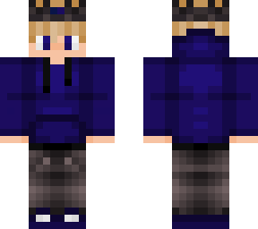 purple hoodie boy with netherite crown