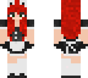 red haired catgirl maid