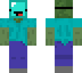 zombie wearing a skeppy mask