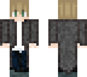 black trench coat blonde boy
