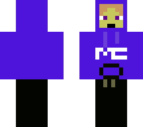 blue minecraft (mc) hoodie and black sweats