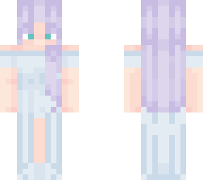 purple hair blue dess