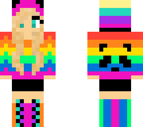 super cool panda rainbow girl