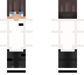 white hoodie tryhard boy w/ brown hair