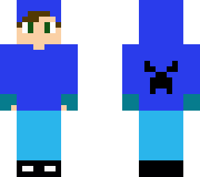 boy with blue creeper hoodie