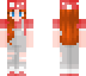 ginger in mushroom overalls