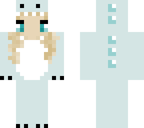 girl in blue dino onesie