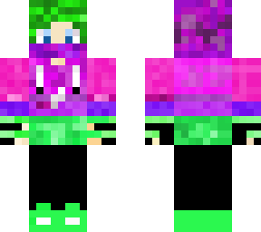 green and pinkish boy