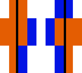 half blue half orange