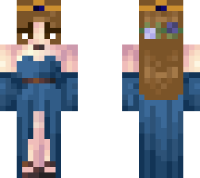 my character in a dress with flowers!!!