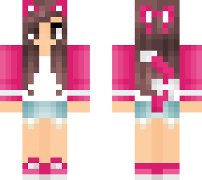 pink cat girl - textured sleeves