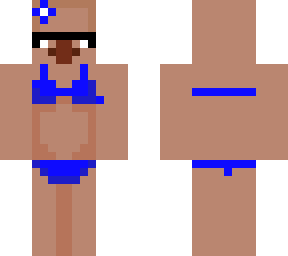villager in a blue bikini