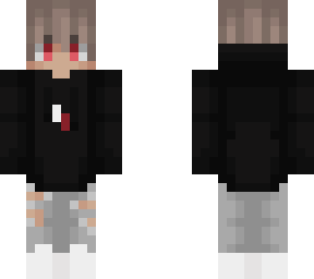 black, red, and white
