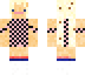 blond with pig tails pink and black flannel