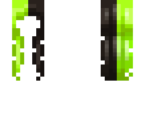 dark brunette and neon green split dye hair base