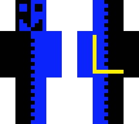 half black and half blue