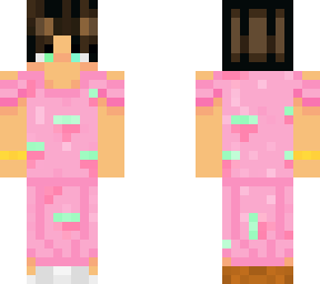 person in a strawberry dress