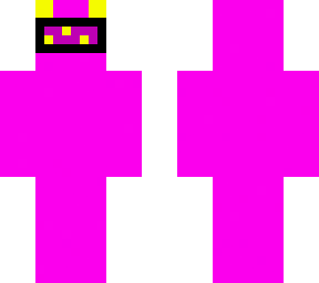 purple demon with yellow teeth