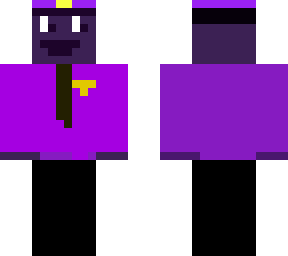 purple guy (whit hat + tie