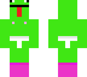 a frong in its underwear wearing pink socks